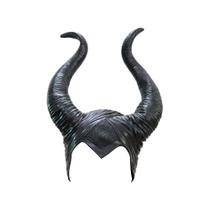 Capacete Uranshin Halloween Maleficent Horns Black Latex Capacete Uranshin Halloween Maleficent Horns Black Latex