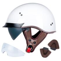 Capacete VCOROS F07 Half Motorcycle Open Face XXL Branco