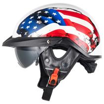 Capacete VCOROS VHF04 Half Face aprovado pelo DOT XL USA Flag