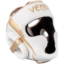 Capacete Venum Elite branco/dourado para boxe e MMA Capacete Venum Elite branco/dourado para boxe e MMA