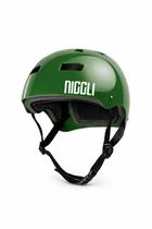 Capacete verde fita preta pro brilho niggli
