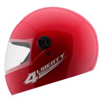 Capacete Vermelho Tamanho 58 ProTork Viseira Cristal Casco Em ABS E Cinta Jugular Com Fecho Revestido Em EPS