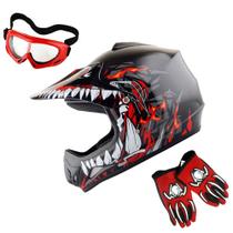 Capacete WOW Youth Kids Motocross BMX MX ATV Dragon Vermelho Tamanho L
