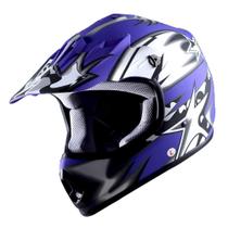Capacete WOW Youth Kids Motocross BMX MX ATV Star Matt Blue