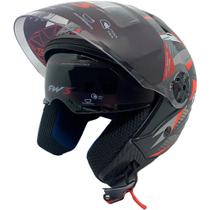 Capacete x open up rapid c/ oculos preto fosco+verme tama 60