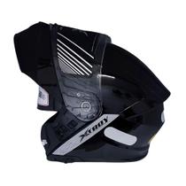 Capacete X Troy Articulado MSV Solid Spec Shine Preto com Óculos Interno Capacete X Troy Articulado MSV Solid Spec Shine Preto com Óculos Interno