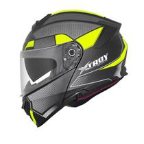 Capacete x-troy modular tipo robocop rmc preto e amarelo 60