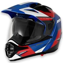 Capacete X11 Crossover Adventure Azul Vermelho Branco