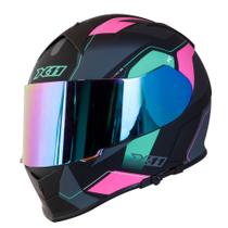 Capacete X11 Revo Pro Flagger 2 Rosa/Azul Fosco