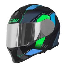 Capacete X11 Revo Pro Flagger 2 Verde/Azul Fosco