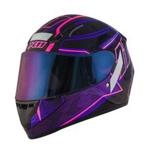 Capacete X11 Trust Pro 11 Preto Roxo Rosa C/ Viseira Extra