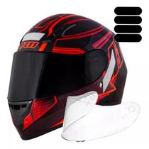 Capacete X11 Trust Pro 11 Preto Vermelho Com Viseira Extra Mais Adesivo