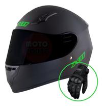 Capacete X11 Trust Shadow + Luva Blackout 2 + Viseira Fumê