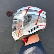Capacete Yohe Tronik 967 Branco Preto Verm Capacete Yohe Tronik 967 Branco Preto Verm