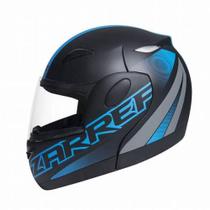 Capacete Zarref Neon V5 Preto Fosco Azul Robocop TAM 56 Capacete Zarref Neon V5 Preto Fosco Azul Robocop TAM 56
