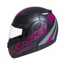 Capacete Zarref Neon V5 Preto Fosco Rosa Robocop TAM 56 Capacete Zarref Neon V5 Preto Fosco Rosa Robocop TAM 56