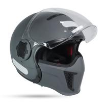 Capacete Zoom Gp Tech Cinza Chumbo Aberto/Fechado C/ Queixeira Removível Capacete Zoom Gp Tech Cinza Chumbo Aberto/Fechado C/ Queixeira Removível