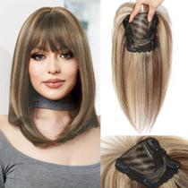 Capacetes de cabelo HVVZOY Real Human Hair 30 cm com cabelos finos