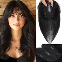 Capacetes de cabelo HVVZOY Real Human Hair 30 cm com cabelos finos
