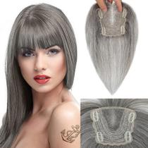 Capacetes de cabelo HVVZOY Real Human Hair 30 cm com cabelos finos