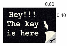 Capacho, A chave está aqui, Hey!! The Key is Here 60x40cm Capacho, A chave está aqui, Hey!! The Key is Here 60x40cm