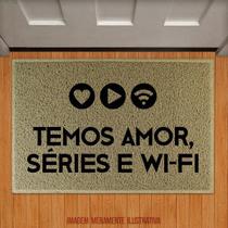 Capacho Amor séries e wi-fi (bege)