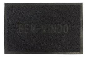 Capacho Antiderrapante Vinílico Color Block 60x40cm Preto Comprimento 60 M Cor Cinza Desenho Do Tecido Bem Vindo Preto Largura 40 Cm