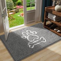 Capacho AROGAN Dog Chenille, entrada interna, cinza, 90x60cm