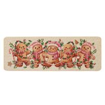 Capacho Baccessor Pink Candy Gingerbread Man Christmas 43x120cm
