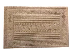 Capacho Bem Vindo 37X57Cm Emborrachado Bege Argivai