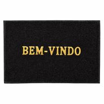 Capacho bem-vindo 38 cm x 58 cm poliester - preto Capacho bem-vindo 38 cm x 58 cm poliester - preto