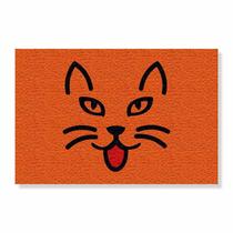 Capacho cara de gato cores:laranja Capacho cara de gato cores:laranja