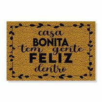 Capacho casa bonita tem gente feliz dentro cores:bege Capacho casa bonita tem gente feliz dentro cores:bege