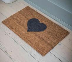 Capacho: Coração - Tapete Em Fibra Natural De Coco (70X40)