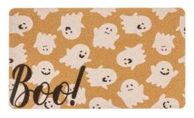 Capacho de boas-vindas Halloween-Boo-Ghost - Tapete de coco antiderrapante antiderrapante para entrada externa, decoração de porta frontal de quarto de casa interno