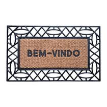 Capacho De Borracha Frame E Fibra De Coco 45X75Cm Losangos