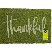 Capacho de Fibra de Coco Pvc Pintado Thankful Verde 40cm X 60cm Verde / Branco