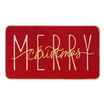 Capacho de Natal ONWAY - Vermelho e Dourado - 45x75cm