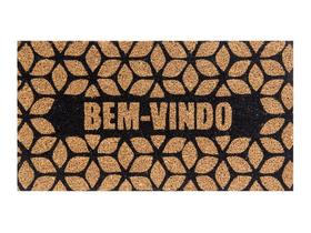 Capacho De Porta Fibra De Coco Geometrico Preto 60X33Cm - Uzoo