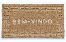 Capacho De Porta Fibra De Coco Relevo Moldura Bem Vindo 60X33Cm - Uzoo Capacho De Porta Fibra De Coco Relevo Moldura Bem Vindo 60X33Cm - Uzoo