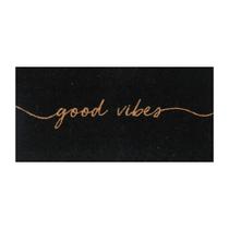 Capacho De Porta Fibra De Coco Slim Good Vibes 70x33cm