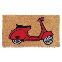 Capacho De Porta Fibra De Coco Vespa Vermelha 60X33Cm - Uzoo