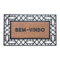 Capacho De Porta Fibra Emborrachado Frame Losangos 75X45Cm - Uzoo Capacho De Porta Fibra Emborrachado Frame Losangos 75X45Cm - Uzoo
