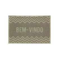 Capacho De Porta Pvc Antiderrapante 60x40cm - Zig Zag Bege