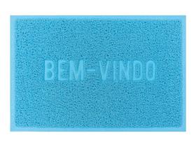 Capacho De Porta Vinílico Color Block Azul 60X40Cm - Uzoo