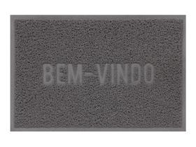 Capacho De Porta Vinílico Color Block Cinza 60X40Cm - Uzoo