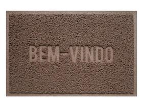 Capacho De Porta Vinílico Color Block Marrom 60X40Cm - Uzoo