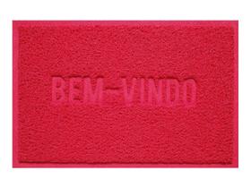 Capacho De Porta Vinílico Color Block Vermelho Escuro 60X40Cm - Uzoo