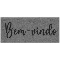 Capacho De Porta Vinílico Estampado Bemvindo Cinza 70x30cm Uzoo
