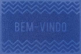 Capacho De Porta Vinílico Zig Zag Azul Reflex Blue C 60X40Cm - Uzoo Capacho De Porta Vinílico Zig Zag Azul Reflex Blue C 60X40Cm - Uzoo